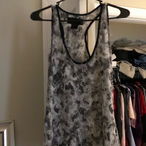 Grey, white and black snakeskin top